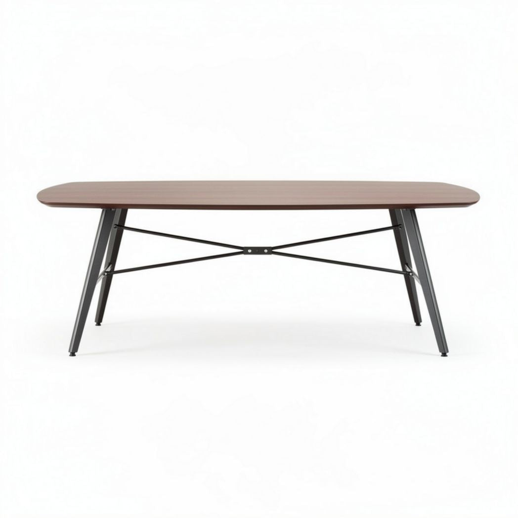 Rectangular coffee table with wooden top and metal frame 120 x 60 x 75cm