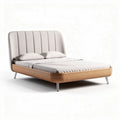 Fabric upholstered bed frame with wooden base and modern design 200 x 160 x 100cm