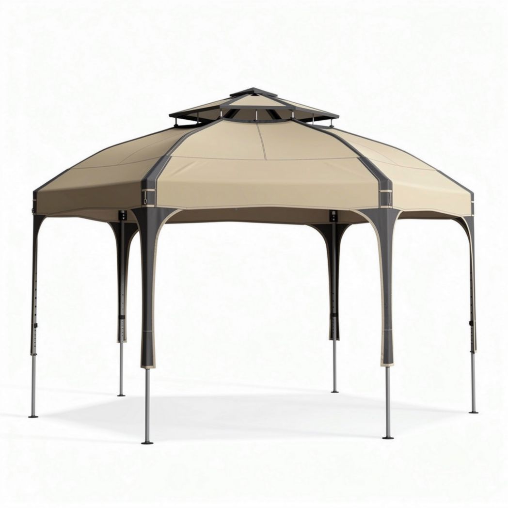 Outdoor patio gazebo with steel frame and UV protection 300 x 300 x 260cm