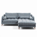 Modern sectional sofa in light gray fabric with detachable cushions 230 x 150 x 85cm
