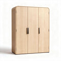 Three-door storage cabinet in natural wood finish 180 x 120 x 50cm